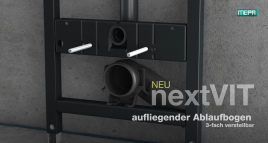 Aufliegender Ablaufbogen, 3-fach tiefenverstellbar