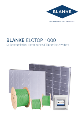 BLANKE ELOTOP 1000 - Selbstregelndes elektrisches Flächenheizsystem