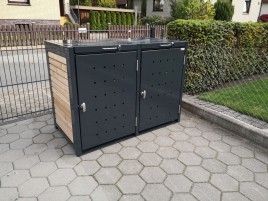 Müllboxen aus Stahl & Holz