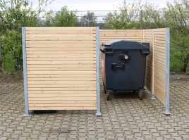 Sichtschutz aus Holz & Metall für Mülltonnen und mehr