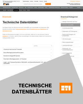 Technische Datenblätter bei BTI