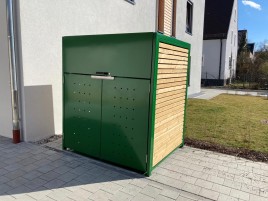 1.100L Müllcontainerbox mit Lärchenholz