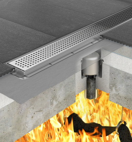 Duschrinne mit Brandschutz