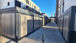 Mülleinhausungen aus Stahl für Wohnquartier
