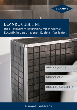 Eckige Fliesenabschlussleiste in zeitlosen Edelstahl-Varianten