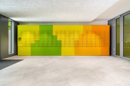 JU bunte Briefkastenanlage Studentenwohnheim
