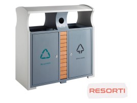 Recycling-Abfallbehälter mit Batterie-Fach