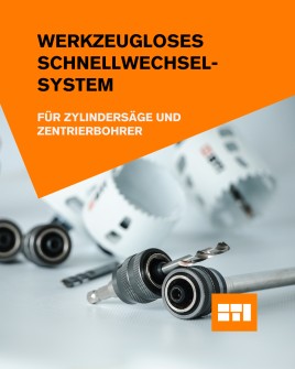 Werkzeugloses Schnellwechselsystem für Zylindersäge