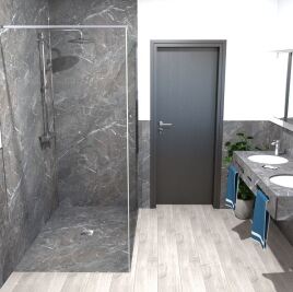 Das Duschboard: Wand und Dusche im selben Dekor