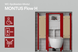 Das barrierefrei einsetzbare WC-Spülkasten-Modul MONTUS Flow H