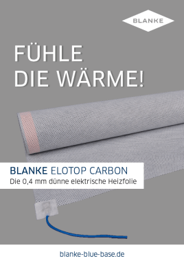 Dünnschichtige elektrische Heizfolie BLANKE ELOTOP CARBON