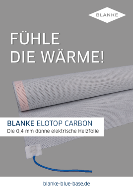 Dünnschichtige elektrische Heizfolie BLANKE ELOTOP CARBON