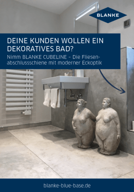 Dekorativer Kantenschutz mit den verchromten Fliesenabschluss-schienen BLANKE CUBELINE