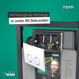 Werkzeuglose Montage der Betätigungsplatte