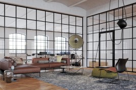 Trennwandsystem im Industrie Design