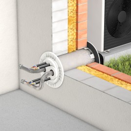 Wanddurchführung mit anschlussfertigen Edelstahlwellschläuchen: DOYMAfix® Connect HP/O