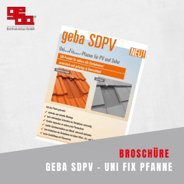 Steildachpfanne, für Photovoltaik- und Solaranlagen Typ SDPV