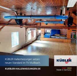 Revolutionäre Wärme: KÜBLER Hallenheizungen setzen neuen Standard im Turnverein Mußbach.