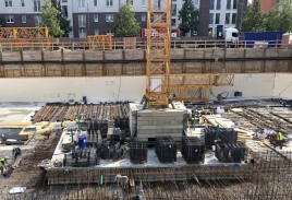 Kranfundament in Bodenplatten aus Beton