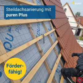 Förderfähige Dachsanierung mit puren Plus