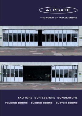 Referenz: 18.000mm x 4.500mm ALPGATE Schiebefalttor für Helicopterhangar.