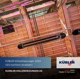 In Bestandsgebäuden werden hocheffiziente Infrarotheizungen wie die KÜBLER Technologien MAXIMA oder PRIMA plus aufgrund ihrer hohen Energieeinsparung von 40 Prozent und mehr problemlos GEG konform eingesetzt.