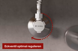 Bis zu 40 % Wasser sparen mit einem Dreh: Eckventile mit Regulierfunktion von SCHELL machen es möglich