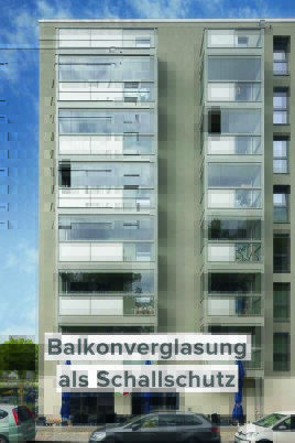 Balkonverglasung für erhöhte Schallschutzanforderungen
