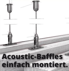 Acoustic-Baffles – vertikal abgehängte Akustik-Lamellen
