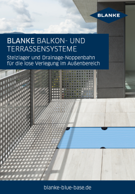 Stelzlager und Drainage-Noppenbahn für die lose Verlegung im Außenbereich