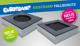 NEUE VERSION 2024: Fallschutzplattensystem mit EPDM-Oberschicht für Spielplatz-Trampoline 'Kids Tramp'