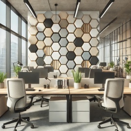 🔊 Innovative Büro-Lösungen mit hexagonalen Akustikplatten von SilentFiber! 🔊