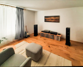 HiFi-Raum mit den SilentFiber Torf-Akustikplatten