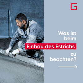 Einbau des Estrichs im Keller