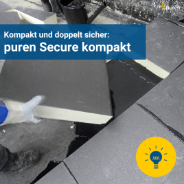 Kompaktdach mit der schwerentflammbaren puren Secure: doppelt sicher für Flachdächer
