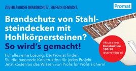 Sichere Brandschutzbekleidungen an Hohlkörperdecken
