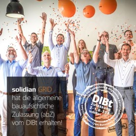 Zulassung für solidian GRID Carbon-Bewehrungsgitter