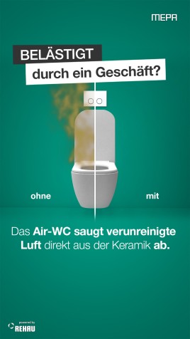 WC mit integrierter Geruchsabsaugung