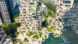 Ein grünes Architektursymbol der Zukunft. Das Valley in Amsterdam setzt mit Optigrün als Systemlieferant neue Maßstäbe in der urbanen Begrünung.