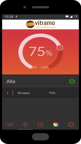 Infrarot-Heizstrahler per Smartphone regeln
