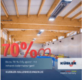 Ein wichtiger Beitrag zum Klimaschutz: bis zu 70 % CO₂-Einsparung mit hocheffizienten Infrarot-Hallenheizungen