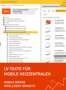 LV-Texte für mobile Heizzentralen von Qio