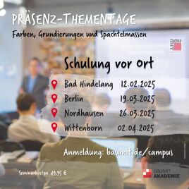 Baumit Schulungsangebot 2025 - PRÄSENZ-THEMENTAG