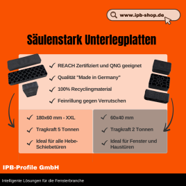 Säulenstark Unterlegplatten in 2 Formaten erhältlich