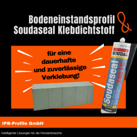 Bodeneinstandsprofil perfekt verklebt mit Soudaseal