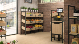 Fruchtige Frische im Supermarkt mit der EGGER DecoWall