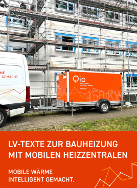 LV-Texte zur Bauheizung mit mobilen Heizzentralen von Qio