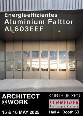 Energieeffizientes Falttor AL603EEF - U-Wert bis zu 1,08 W/m²K