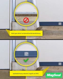 Die MagSeal Spaltabdichtung für Türen von IDD-Parts sorgt für zuverlässigen Schutz – ganz ohne Verschleiß.