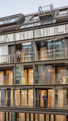 Filigrane Fassade mit flexiblen Wintergärten